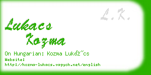 lukacs kozma business card